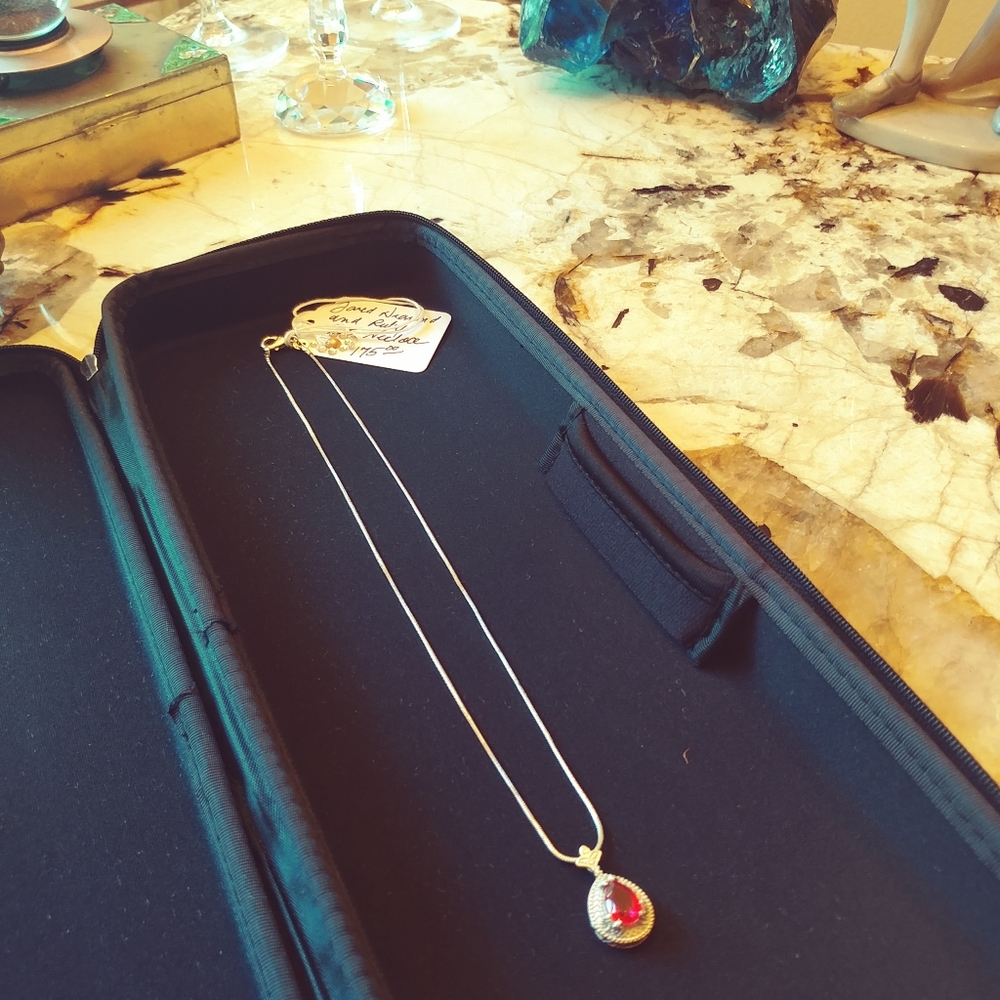 Jared Sterling Diamond and Ruby Necklace